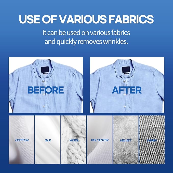 HubiCare Steamer for Clothes, 1500W with Large 250ml Tank, Handheld Clothing Steamer, Fabric Wrinkle Remover, Portable & Compact Travel Size Garment Steamer ONLY FOR 120V (Navy)