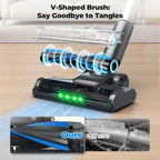 Cordless Vacuum Cleaner, Powerful Lightweight Stick Vacuum with Self-Standing, Anti-Tangle, 8-in-1 Rechargeable Vacuum Cleaners for Home, Hardwood Floors, Carpet, Pet Hair (Blue)