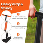 Manual Edger Lawn Tool, 41-inch Lawn Edger with Saw Tooth Blade, Half Moon Hand Edger with Metal Shaft, T-Grip Handle, Heavy Duty Garden Edger Tool for Sidewalk, Grass, Yard, Landscape