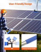 VEVOR Water Fed Pole Kit, 24FT Solar Panel Cleaning Pole with Extendable Handle, 180° Rotatable Brush Head & 65.6FT Hose, Household & Outdoor Window Cleaner Tool for Caravan Solar Panel Deck