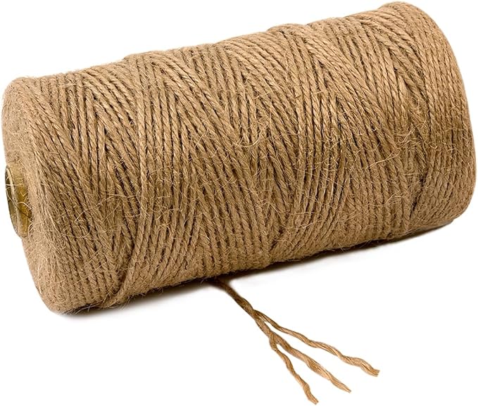 PerkHomy Garden Twine Strong Natural Jute 720 Feet Long Brown Twine for Gardening Tomato Climbing Plant Tie Floristry Crafts Gift Wrapping Packing Decor (Brown 2.5mm * 720feet)