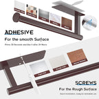 ASTOFLI Paper Towel Holder Under Cabinet No Drilling, Self Adhesive Paper Towel Holder Wall Mount for Kitchen Rack, Under Counter Napin Holder No Drill,RV, 304 Stainless Steel, Oil Rubbed Bronze 2Pack