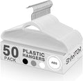 SMARTOR Plastic Hangers 50 Pack - Thin Clothes Hangers Heavy Duty | Durable | Lightweight | Space Saving | Slim | Flexible - Dorm Room Essentials for College Students - White