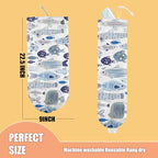 Fish Plastic Bag Holder, Wall Mount Grocery Bag Holder, Plastic Storage bag, Pull Rope Free Adjustment, Plastic Bag Holders for Grocery Bags, Plastic Bag Dispenser for Home Kitchen