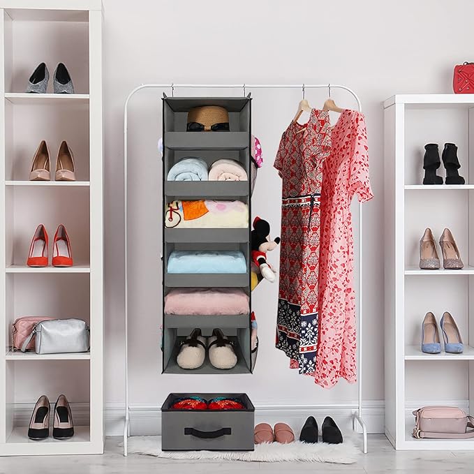 VICTORICH All-IN-ONE Over the Door Organizer, Super Behind the Door Storage Organizer with Door Rack and Large Clear Windows, Wall File Organizer, Hanging Organizer (Big Mesh Grey)