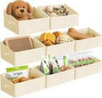 Storage Bins Cube Storage Organizer - 8 Pack Fabric Trapezoid Storage Cubes for Bins and Baskets for Shelves Collapsible Non-Separating Trapezoidal Flared Cube Organizer, Beige