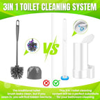 KOKL Disposable Toilet Brush, Toilte Wand Kit, Toilet Brush and Holder with 12 Refills, Toilet Bowl Brush, Toilet Bowl Cleaning Wands, Toilet Cleaning System for Bathroom Maintenance