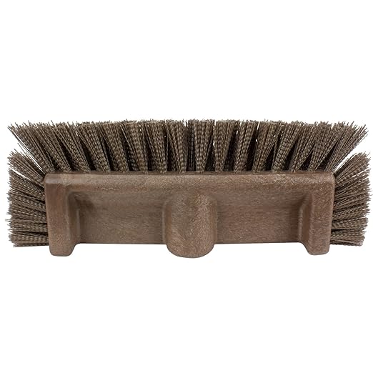 SPARTA Multi-Level Tile Scrub Brush 12" Wide Brush Head, Heavy-Duty Tile Cleaning Brush with End Bristles for Commercial Tiles, Tubs and Floor, Plastic, 12 Inches, Brown, (Pack of 12)