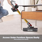 Cordless Vacuum Cleaner, Vacuum Cleaners for Home, 50KPA 500W Stick Handheld Pet Hair Hardwood Floor Vac, High Power Hand Held Rechargeable Battery Portable Household Lightweight Vac, C11 Gold