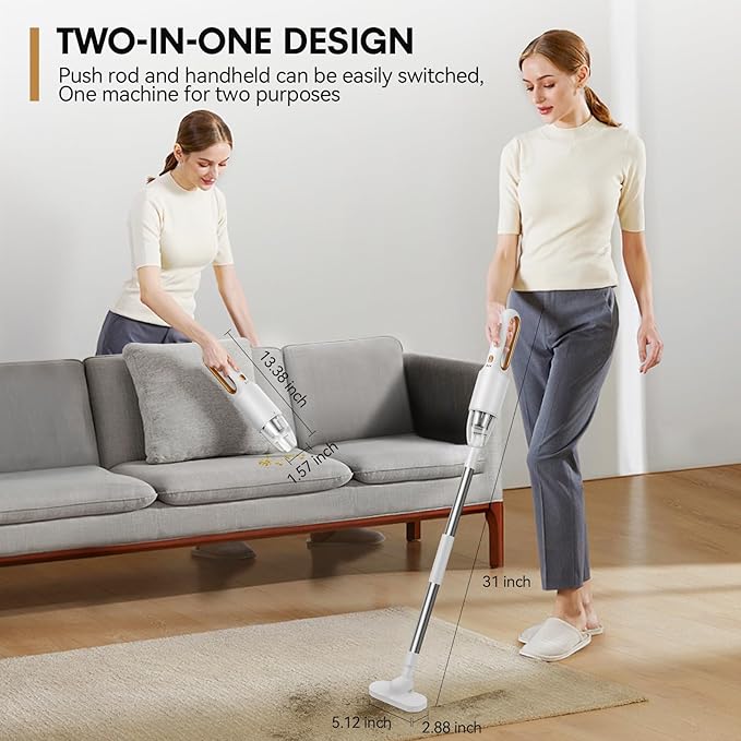 2-in-1 Mini Cordless Vacuum Cleaner, Handheld Vacuum Cleaner, USB Rechargeable Car Vacuum Portable, Quickly Dust Removal, for Hardwood Floor, Carpets, Pet Hair, Car, Office & Home Cleaning