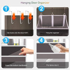 Over the Door Organizer Closet,5 Bins 10 Side Pockets,Hanging Organizer,Anti Tilt 44 lbs Load Organizers and Storage with Clear Window for Bedroom,Nursery,Rv,Bathroom,Camper(Light Grey)