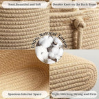 Hanging Baskets for Organizing,3-Tier Woven Cotton Wall-Mounted Storage Organizer Bag Decorative,Kitchen,Living Room,Bedroom,Nursery