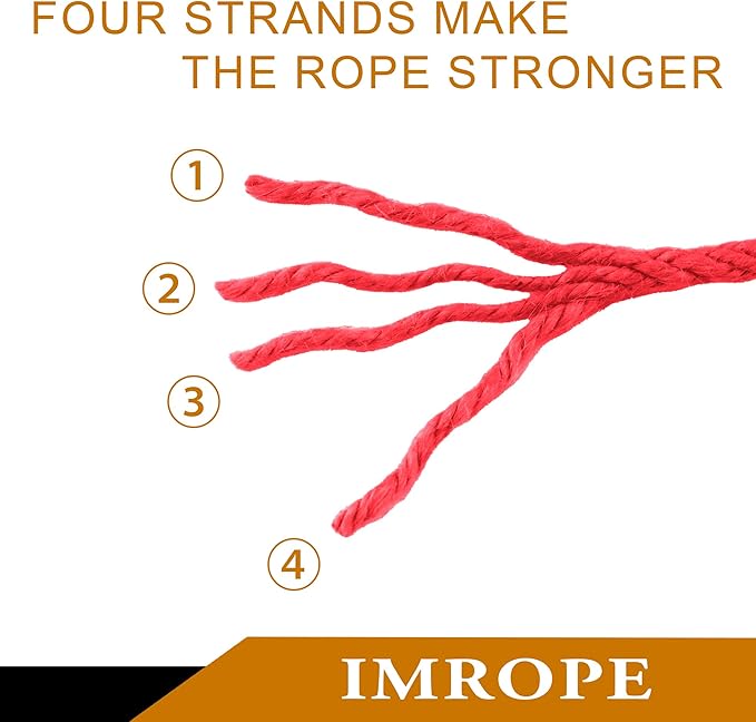 6mm x 150 Feet Red Jute Rope, Twine for Gardening Tomato Climbing Plant Tie Floristry Crafts Gift Wrapping Packing Decor