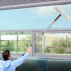 Window Cleaner Tool with Long Handle, BITOPE 60" Shower Squeegee for Window Cleaning with Telescopic Pole, 12" Squeegee & 10" Microfiber Cleaning Pads Kit for Glass Door Car Mirror