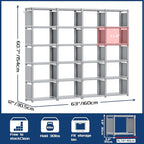Mavivegue 20 Cube Book Shelf, Storage Organizer, Large DIY Bookcase, Metal Cube Bookshelf, Cubbies Closet Storage Organizer Shelves for Bedroom,Living Room,Home,Office