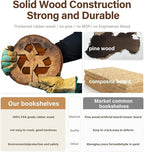 Solid Wood Bookcase 4-tire with Tempered Glass Flip-Up Doors,60Hx32Dx13.7W Bookshelves Finish Cube Storage Organizer,Bookshelf Versatile Pantry Cabinet for Living Room Home Office