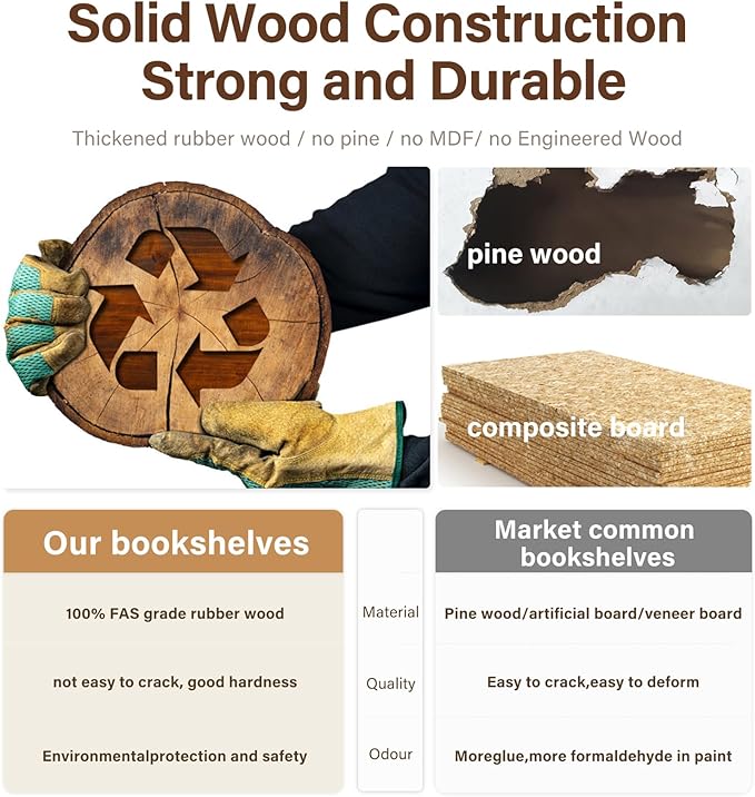 Solid Wood bookcase 5 Tier with Tempered Glass Flip-Up doors, 72Hx13.7Dx32W"Bookshelves Finish Cube Storage Organizer,Bookshelf Versatile Pantry Cabinet with Storage for Kitchen Home Office