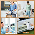 Saker Handheld Steam Cleaner,Portable Steam Cleaner for Home,Powerful 1050W Steam Cleaner Set,Includes 8 Attachments and 5 Fiber Cloths for Quick Heating & Deep Cleaning of Floors, Cars, and Kitchen