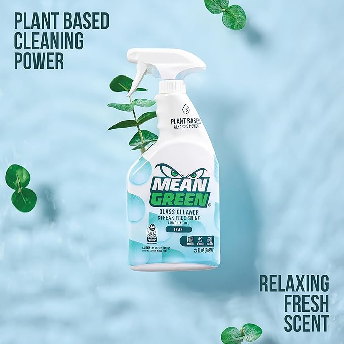 Mean Green Non-Concentrated Ready-to-Use Glass Cleaner, Fresh Scent, 24 Ounce, 6 Pack