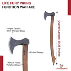 Armory Replicas - Functional Viking Two-Handed Battle Axe - Tempered High Carbon Steel Blackened Livet Efter Replica Anglo-Saxon War Axe