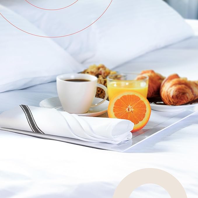 Zeppoli Classic Kitchen Towels - 15 Pack 100% Natural Cotton Towel Set, Reusable Wash Cloths, Absorbent Dish Towels, Machine Washable Hand Towels, Kitchen Essentials, 14” x 25”, Black Striped