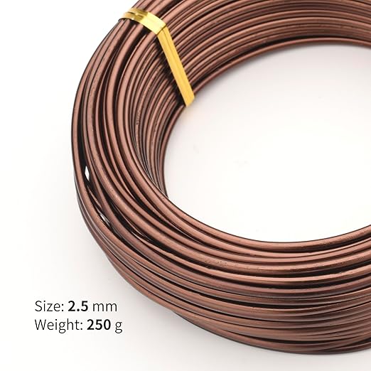 Bronze-2.5-Anodized Aluminum Bonsai Training Wire 250g Large Roll,Many Size to Choose,KSVZS Bendable Metal Wire for Crafts,Sculpting,Armature and Daily Use,Necessities for Family