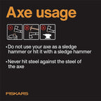 Fiskars X15 Splitting Axe, Tree Branch Cutter and Wood Splitter (23.5-Inch Axe) with Shock-Absorbing Handle