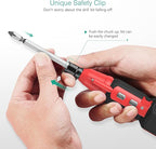 ORIA Electric Screwdriver Set, Rechargeable Cordless Screwdriver, Power Screwdriver, Small Repair Tool Kit with LED Light, 1/4'' Bit Holder, for Phones, Glasses, Camera, Laptop