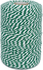 Leecogo Bakers Twine String Green and White Cotton 656 Feet for Gift Wrapping, DIY Crafts, Home Decoration, Cooking