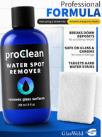 ProClean Hard Water Spot Remover - For Glass, Metal & More - Includes Applicator Pad - Water Stain Remover Kit - Use on Car Window or Shower Door