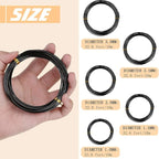 10 Rolls Bonsai Wires Anodized Aluminum Bonsai Training Wire in 5 Sizes - 1.0 mm, 1.5 mm, 2.0 mm, 2.5 mm, 3.0 mm, Total 164 Feet (Black)
