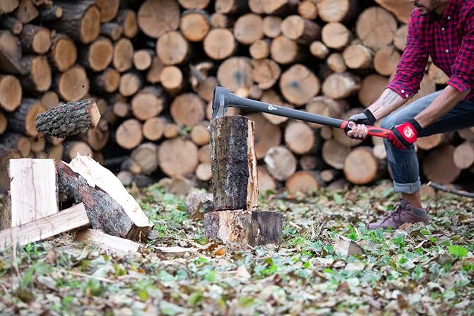 INTERTOOL 36-Inch Wood Splitting Maul | Heavy Duty Axe for Firewood Logs | Shock Absorbing Fiberglass Handle & Sheath | HT-0275
