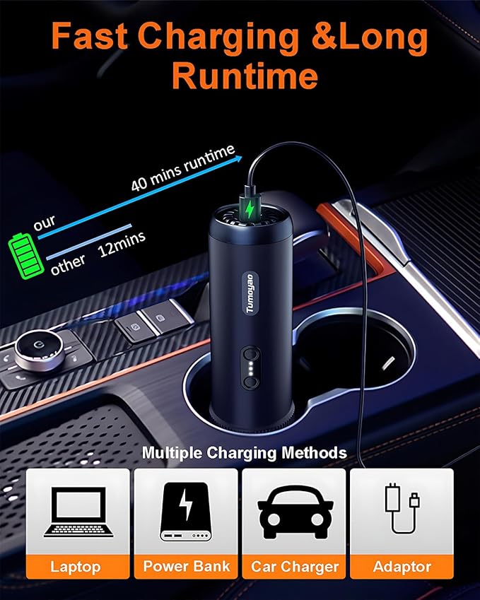Car Vacuum Portable Cordless, 21000PA Handheld High Power Suction & Blower, Small Cordless Handheld Vacuum Cleaner for Car, Home, Office