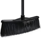 Outdoor Broom for Cleaning Floor - Heavy Duty Outdoor Broom, House Brooms for Sweeping Indoor, Outside Brooms for Cleaning Garages, Terraces, Porches, Sidewalkes and Deck, etc.(Black)