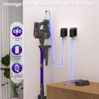 Cordless Vacuum Cleaner, 450W/45KPA Self-Standing Stick Vacuum, Lightweight Handheld Vacuum with LED Screen, Rechargeable Vacuum for Home, Hardwood, Carpets, Pet Hair, Car (Purple)