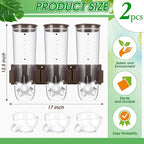 Nitial 2 Pieces Cereal Dispenser Wall Mounted 4.5L Triple Candy Machine Grain Dispenser with Cup Triple Dry Food Snack Wall Mount Cereal Storage Container for Kitchen Food Store Coffee Beans Store