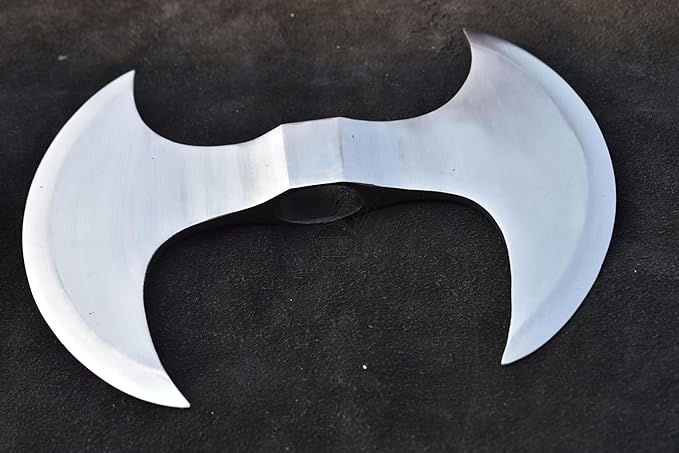 Double Pointed Axe Weapon, Viking Axe Costume Battle Edge, Collectible Gift, Medieval Hand Forged Double Edged Viking Axe, Twin Blade, Outdoors, Wood Chopping Axes