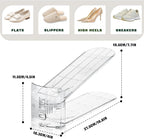 FENRUNXU Shoe Slots Organizer for Closet,30 Pack Shoe Stacker Shoes Rack Organizer for Closet Space Saver Storage Shoe Holder Organization(Transparent)