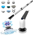 Electric Spin Scrubber, 2025 New Cordless Shower Cleaning Brush with 8 Replaceable Brush Heads, 3 Adjustable Speeds, and Adjustable Extension Handle for Bathroom Floor Tile