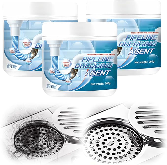 Powerful Pipe Dredging Agent, Sink Drain Cleaner for Kitchen Bathroom, Unclogging Solution for Pipes, Toilets & Showers (2)