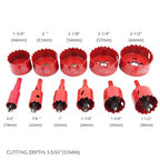 Hole Saw Kit, 11 Pcs 3/4" to 2-1/2" General Purpose Hole Saw Drill Bits, HSS Hole Cutter with Arbor for Wood, Plastic, Drywall,Size(19,22,25,28,35,38,44,51,54,57,64)
