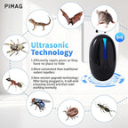 2026 Upgraded Ultrasonic Repeller Insect Indoor, Mouse Traps Repellent Insert Plug in, Pest Control Ant,Roach,Rodent, Mouse, Bugs, Mosquito, Spider, for Home, Office, Warehouse 6 Packs, Black