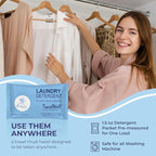 Travel Well Laundry Detergent Powder Packets - TSA-Approved Hotel & Bulk Laundry Detergent Pack - Individually Packaged Paraben-Free Stain Remover Packets - Pack of 100, 1.5 Oz