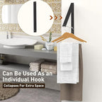 Laundry Room Wall Mounted Drying Rack Clothes Hanger Folding Wall Coat Racks Aluminum Home Storage Organiser Space Savers Black