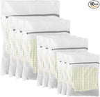 10 Pack Mesh Laundry Bags for Delicates with Non Rust Zipper- MDSXO White Laundry Bags Mesh Wash Bags, Easy Fit Bra, Sock,Lingerie,Sneaker,Baby Laundry for Washing Machine Travel Storage[1XL/3L/3M/3S]