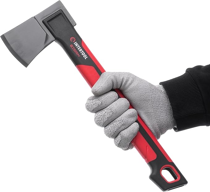 INTERTOOL Chopping Axe and Hatchet Set, 36-Inch Long and 14-Inch Hatchet, Shock Absorbing Fiberglass Handles With Blade Protectors HT-0264-0291