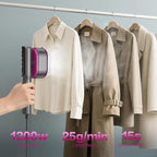 Handheld Garment Steamer 15-Second Fast Heat-Up 5 Mode LCD Touch Display Portable 1200W Steamer for Clothes 110ml Tank Wet/Dry Ironing for Travel Home & Business