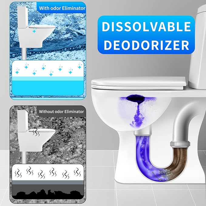 RV Toilet Treatment Drop Ins, Extra Strength Septic Tank Treatment & Cleaner, Waste Breakdown/Odor Control, RV Black Tank Treatment for RVs, Boats & Portable Toilets, Lavender Flavor, 50 Pack