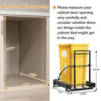 ANASTA Single Pull Out Trash Can Under Cabinet 7-13 Gal, Heavy Duty Under Sink Garbage Can, 50Qt Slide Out Waste Bin for 13" Wx 17" Hx 19" D Base Cabinet, Trash Bin Holder for Drawer/Counter, No Can