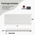 2PCS Bathroom Sink Vanity Trays, Water Absorbing Diatomite Stone Drying Soap Dish Dispenser for Kitchen Counter, Sponge Holder Mat Rack Faucet Splash Guard Caddy Organizer, Beige, 9"x3.5"